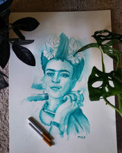 Load image into Gallery viewer, Frida Kahlo Cigarette Print
